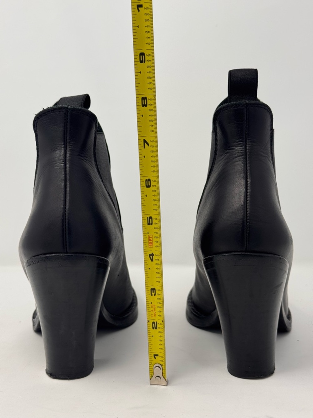 Acne Studios Size 39 US 9 Star Leather Heeled Black Chelsea Ankle Boots - Picture 3 of 14